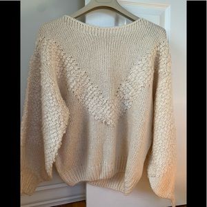 Cream knit Pom sweater